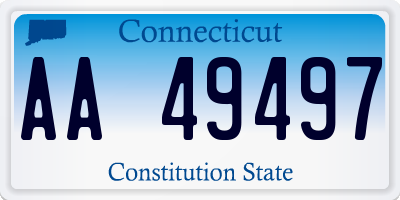 CT license plate AA49497