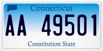 CT license plate AA49501