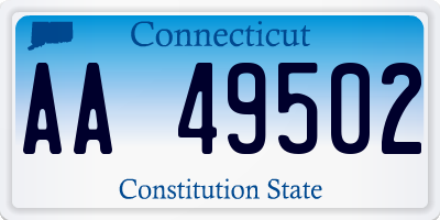 CT license plate AA49502