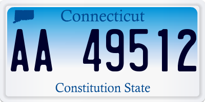 CT license plate AA49512