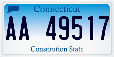 CT license plate AA49517