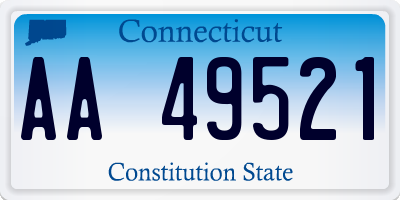 CT license plate AA49521