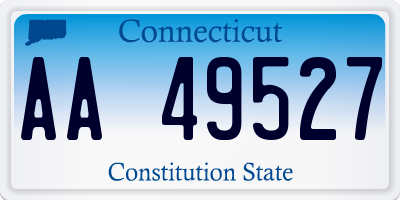 CT license plate AA49527