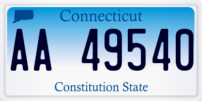 CT license plate AA49540