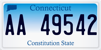 CT license plate AA49542