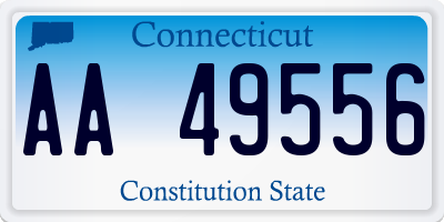 CT license plate AA49556