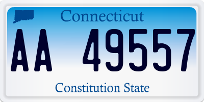 CT license plate AA49557