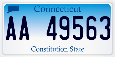 CT license plate AA49563