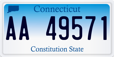 CT license plate AA49571