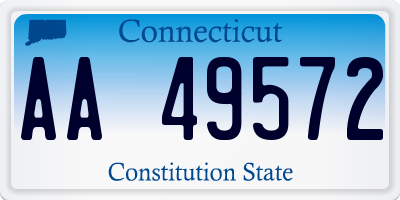 CT license plate AA49572