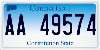 CT license plate AA49574