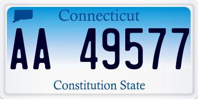 CT license plate AA49577