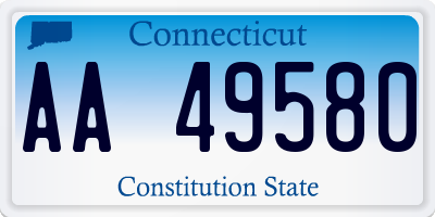 CT license plate AA49580