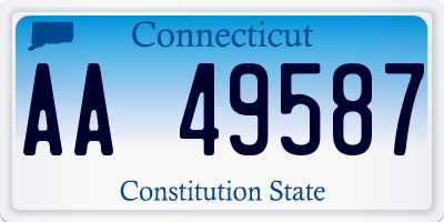 CT license plate AA49587