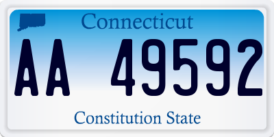 CT license plate AA49592
