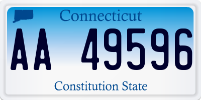 CT license plate AA49596
