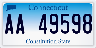 CT license plate AA49598