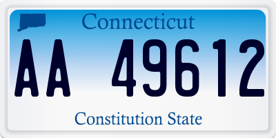 CT license plate AA49612