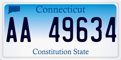 CT license plate AA49634