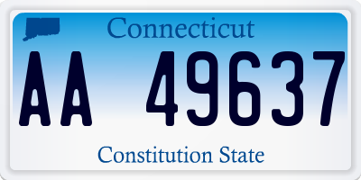 CT license plate AA49637