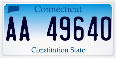 CT license plate AA49640