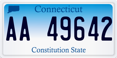 CT license plate AA49642