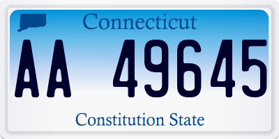 CT license plate AA49645