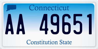 CT license plate AA49651