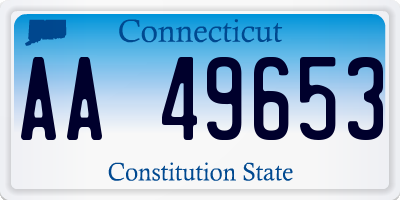 CT license plate AA49653