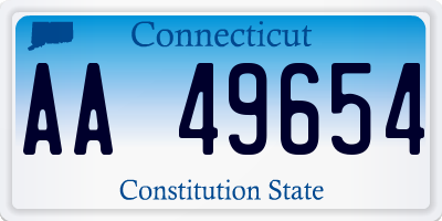 CT license plate AA49654
