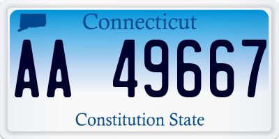 CT license plate AA49667