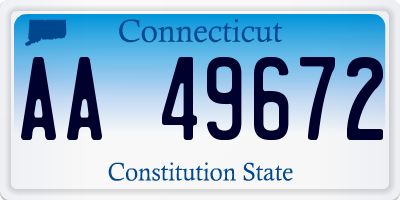 CT license plate AA49672