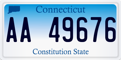 CT license plate AA49676