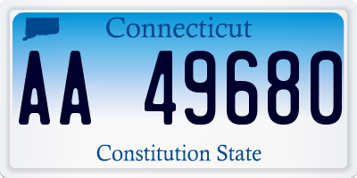 CT license plate AA49680