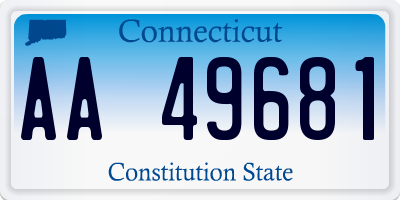 CT license plate AA49681