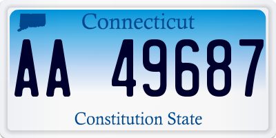 CT license plate AA49687