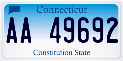 CT license plate AA49692