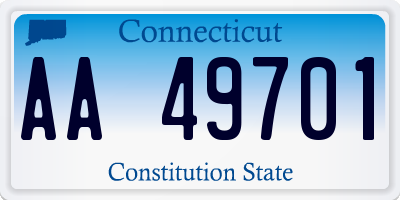 CT license plate AA49701