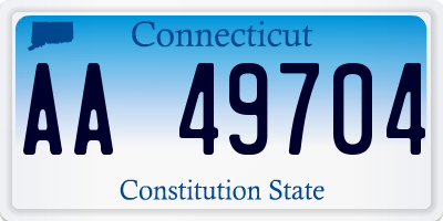 CT license plate AA49704