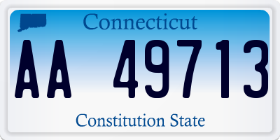 CT license plate AA49713