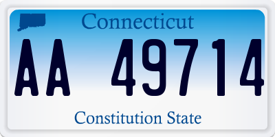 CT license plate AA49714