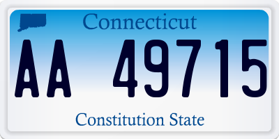 CT license plate AA49715