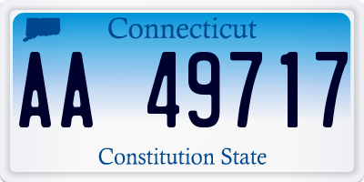 CT license plate AA49717