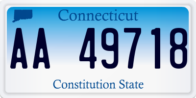 CT license plate AA49718