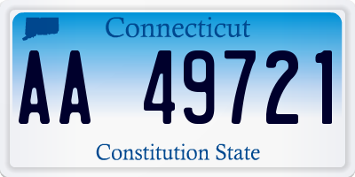 CT license plate AA49721