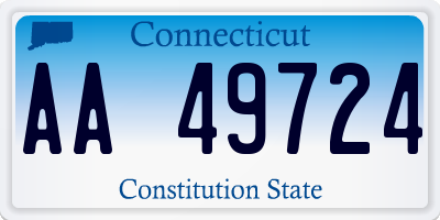 CT license plate AA49724