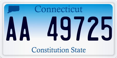 CT license plate AA49725