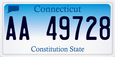 CT license plate AA49728