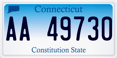 CT license plate AA49730