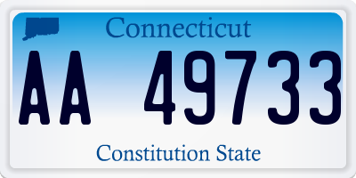 CT license plate AA49733